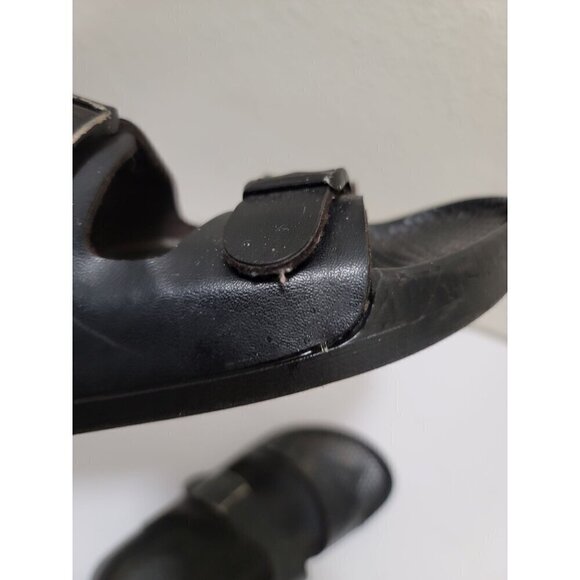 Birkenstock Style Black Double Strap Slide Sandals With Buckles Size 41 - Picture 15 of 15
